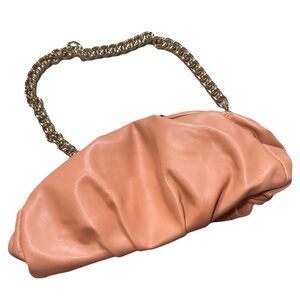 Pouch clutch bag with chain